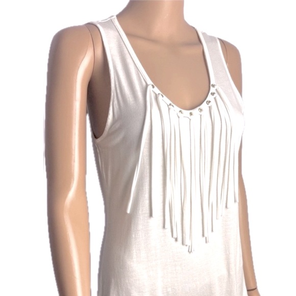 Jennifer Lopez White Fringe Tank Top - Picture 1 of 7
